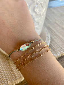 Everlyne Lavender Dichroic Glass Friendship Bracelet
