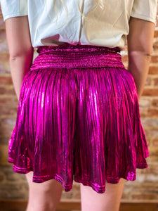 Easy To Miss Fuchsia Metallic Shorts Shopaholics Only Boutique