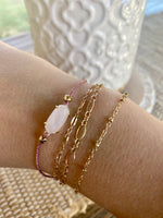 Load image into Gallery viewer, Everlyne Pink Rose Quartz Friendship Bracelet
