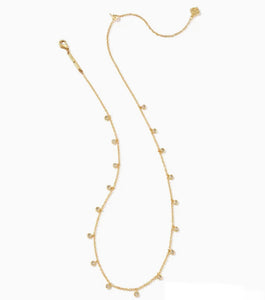 Amelia White Crystal Gold Chain Necklace