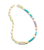 Load image into Gallery viewer, Ashton Half Pastel Mix Gold Chain Necklace
