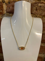 Load image into Gallery viewer, Elisa Dichroic Glass Pendant Gold Necklace
