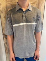 Load image into Gallery viewer, Heather Gray &amp; White Dry Fit Performance Simply Southern Polo Shirt
