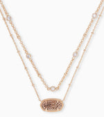 Load image into Gallery viewer, Elisa Crystal Multi Strand Rose Gold Drusy Necklace
