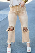 Load image into Gallery viewer, Leslie Mustard Yellow 90&#39;s Vintage High Rise Cropped Flare Denim
