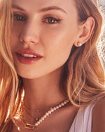 Load image into Gallery viewer, Ashton Half White Pearl Gold Chain Necklace
