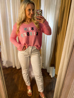 Load image into Gallery viewer, Sun Kissed Pink Knitted Simply Southern Beach Sweater
