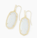 Load image into Gallery viewer, Dani White Kyocera Drop Gold Earrings
