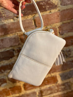 Load image into Gallery viewer, White &amp; Tan Sable Hobo Wristlet
