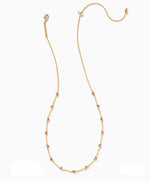 Load image into Gallery viewer, Haven Pink Crystal Heart Gold Strand Necklace
