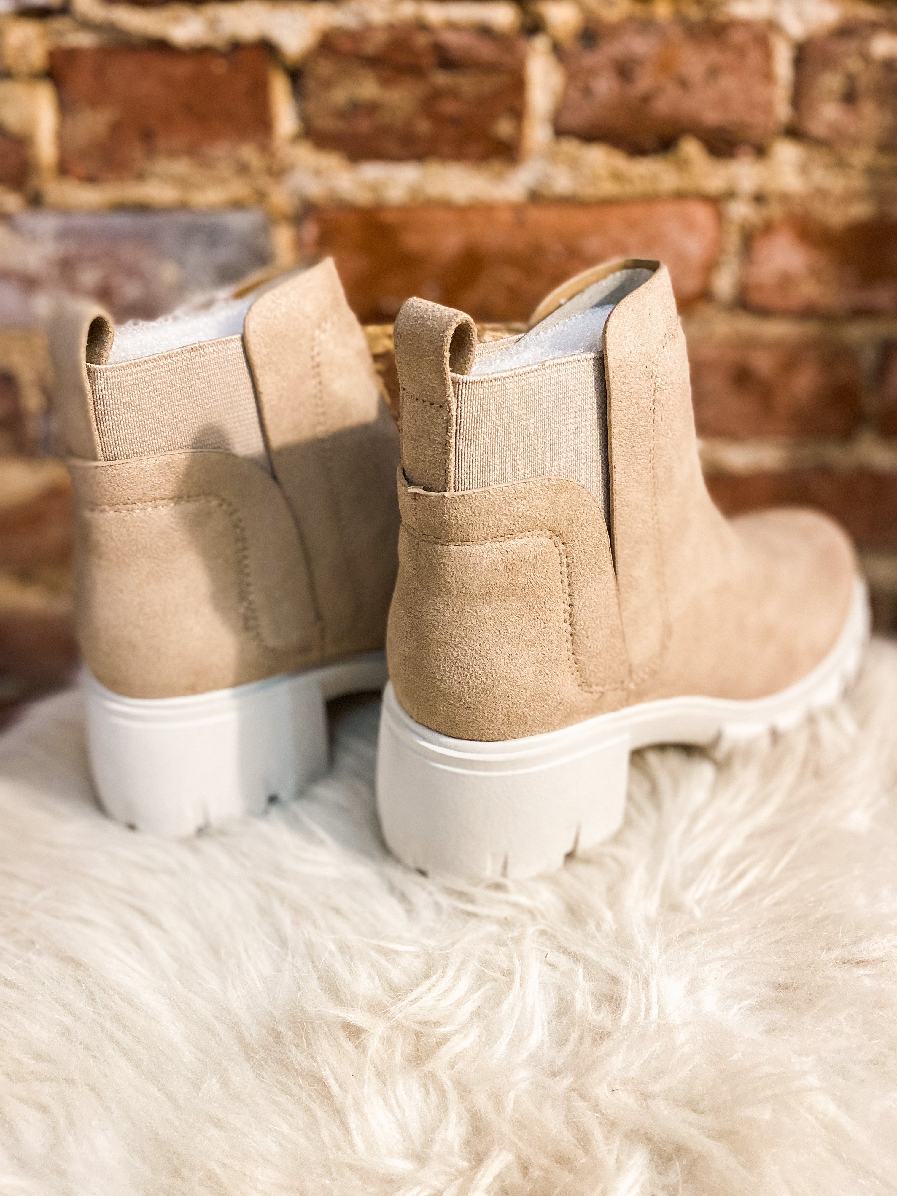 Rita Faux Suede Clay Brown Booties