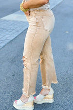 Load image into Gallery viewer, Leslie Mustard Yellow 90&#39;s Vintage High Rise Cropped Flare Denim
