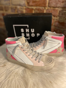 Roxanne ShuShop Pink Tri-Color High Top Sneakers