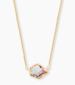 Load image into Gallery viewer, Tess Dichroic Glass Pendant Gold Necklace

