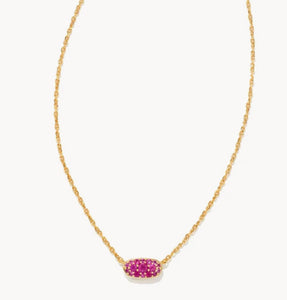 Grayson Ruby Crystal Pendant Gold Necklace