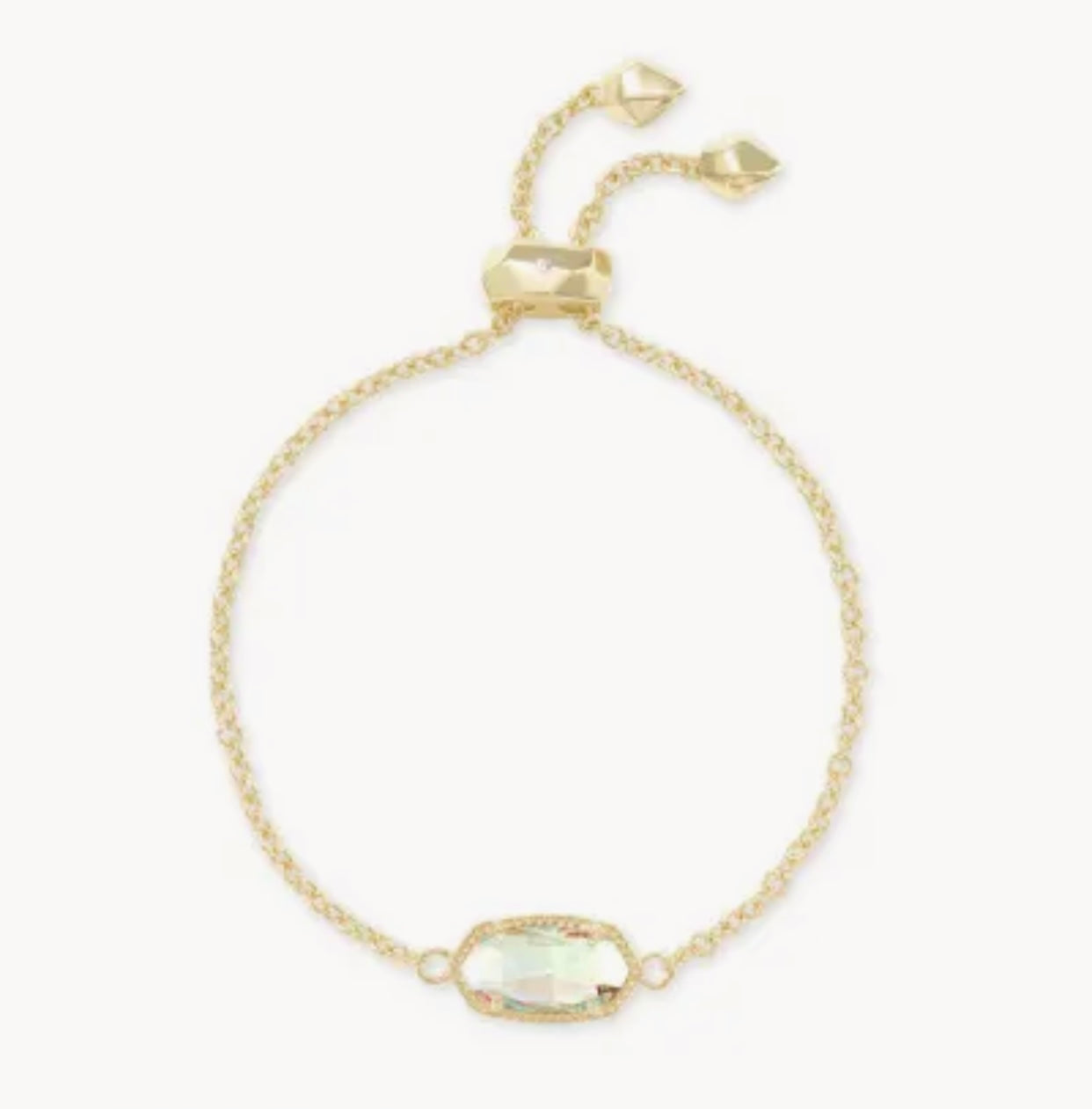 Elaina Dichroic Glass Adjustable Chain Gold Bracelet