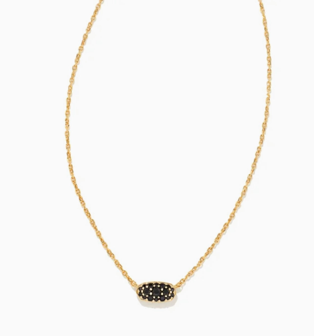 Grayson Black Spinel Pendant Gold Necklace