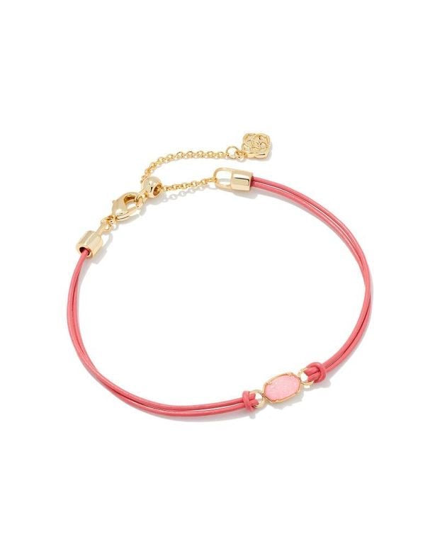 Emilie Light Pink Drusy Corded Bracelet
