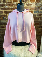 Load image into Gallery viewer, Sunny Day Blush Pink Cropped Simply Southern Hoodie
