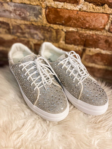 Bedazzle Rhinestone Sneaker in Crystal Clear by Corky's – Jules