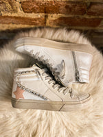 Load image into Gallery viewer, RIRI ShuShop White Shimmer High Top Sneakers
