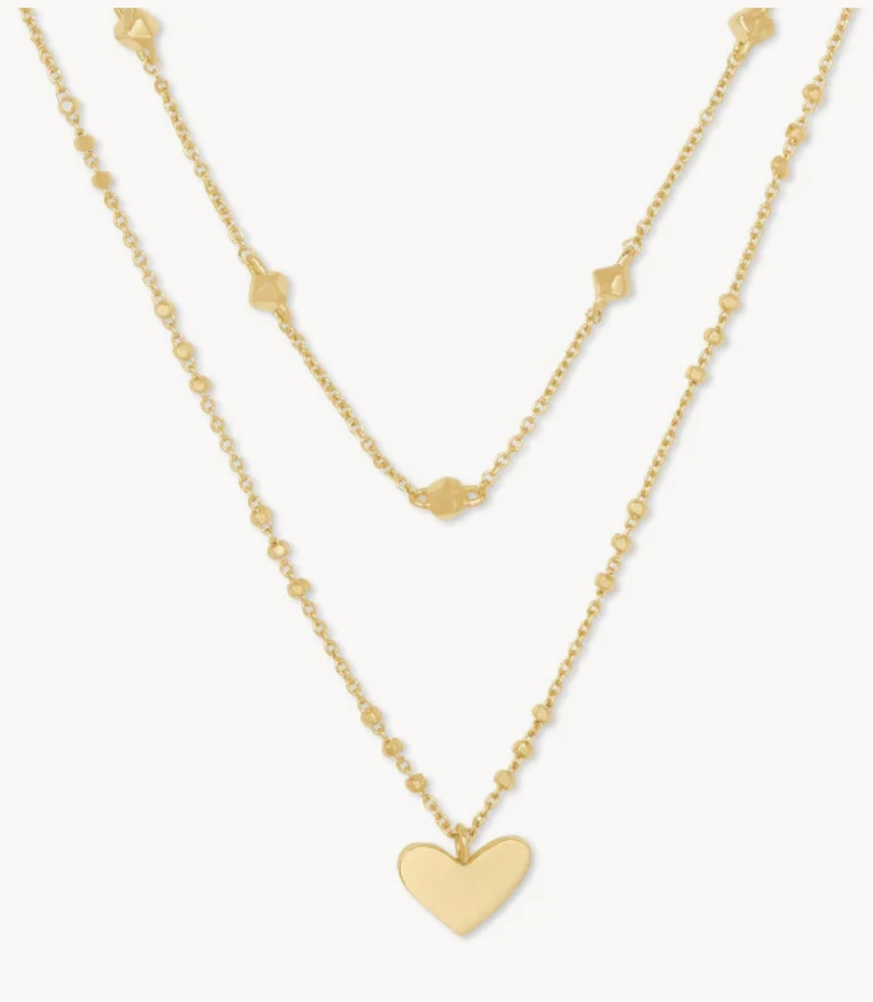 Ari Heart Multi Strand Gold Necklace