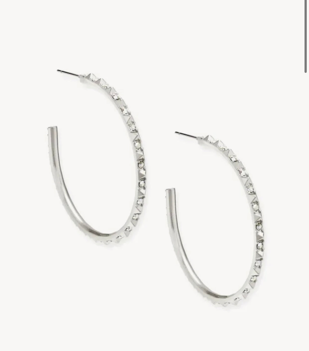 Veronica Silver Hoop Crystal Earrings
