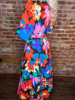 Load image into Gallery viewer, Picking Petals Multi Floral Print Midi Dress
