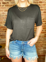 Load image into Gallery viewer, Wonderful Intentions Black Basic Short Sleeve Pocket Tee
