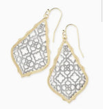 Load image into Gallery viewer, Addie Drop Gold &amp; Silver Filigree Mix Earrings

