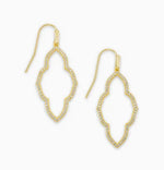Load image into Gallery viewer, Abbie White Crystal Small Open Frame Gold Earrings
