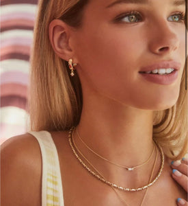 Juliette White Crystal Pendant Gold Necklace