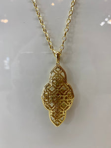 Abbie Gold Long Pendant Necklace