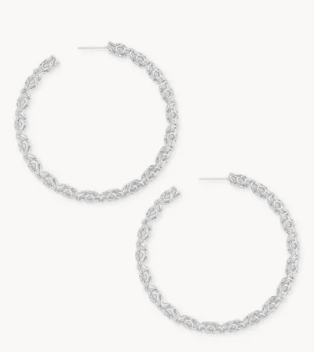 Maggie Large Silver Hoop Earrings