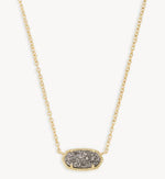 Load image into Gallery viewer, Elisa Platinum Drusy Pendant Gold Necklace
