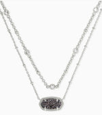 Load image into Gallery viewer, Elisa Crystal Multi Strand Platinum Drusy Silver Necklace
